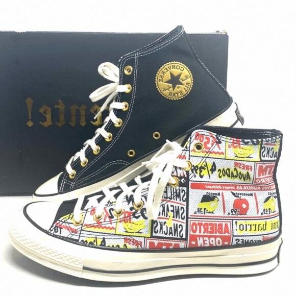 Converse Other - Converse Chuck 70 High Top Canvas Shoes Black Multi 171572C Skate Size Men's